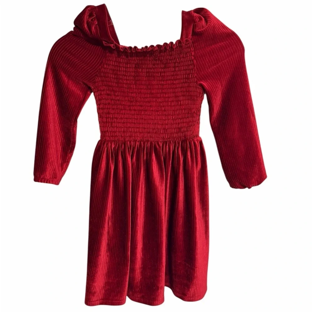 Tahari Girls' Red velvet Dress